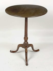 Rare George III Carved Mahogany Round Tea Table