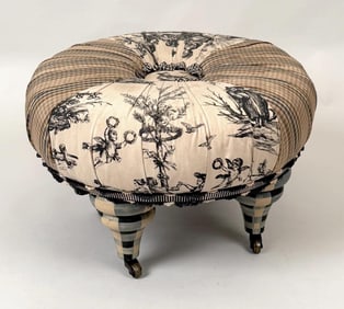 Shabby Chic Painted Round Boudoir Stool