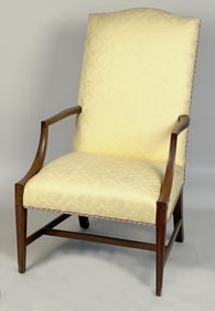Federal Style Upholstered Mahogany Lolling Chair