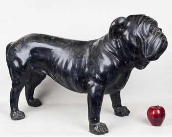 Near Life Size Cast Metal Bulldog