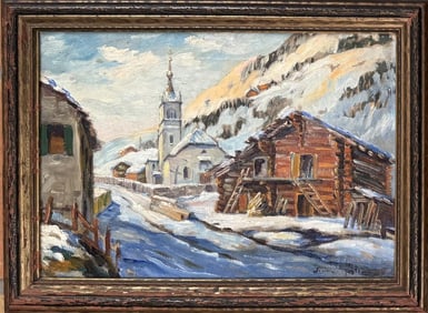Foster, O/C Winter Mountainside Scene