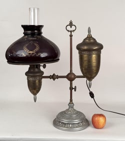 Antique Argand Student Fluid Lamp