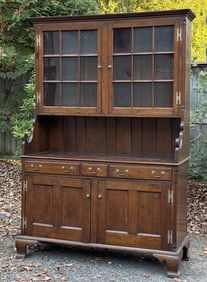Fine PA Carved Walnut Dutch Cupboard