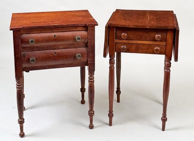 Two American Country Cherry Two Drawer Stands