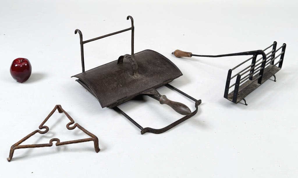 Three Early American Wrought Iron Hearth Items (1 of 4)