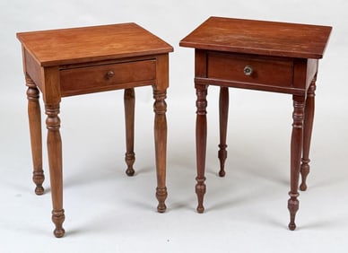Two American Country Cherry One Drawers Stands