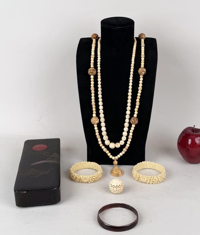 Signed Japanese Ojime Bead Necklace (1 of 14)