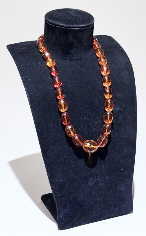 Faceted Amber Bead Necklace (1 of 6)