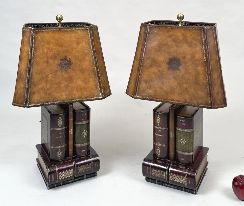 Pair Faux Book Form Cache Library Lamps (1 of 9)