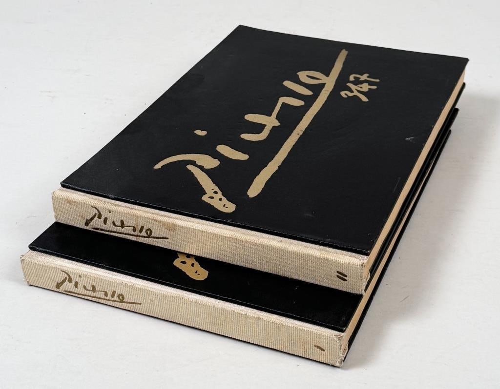 Picasso 347 Volumes I & II: catalogue of printed graphic work 1904-1967, 1969. Stated first edition. 11 3/4" high, 16 3/4" wide. Covers detached, toning.
