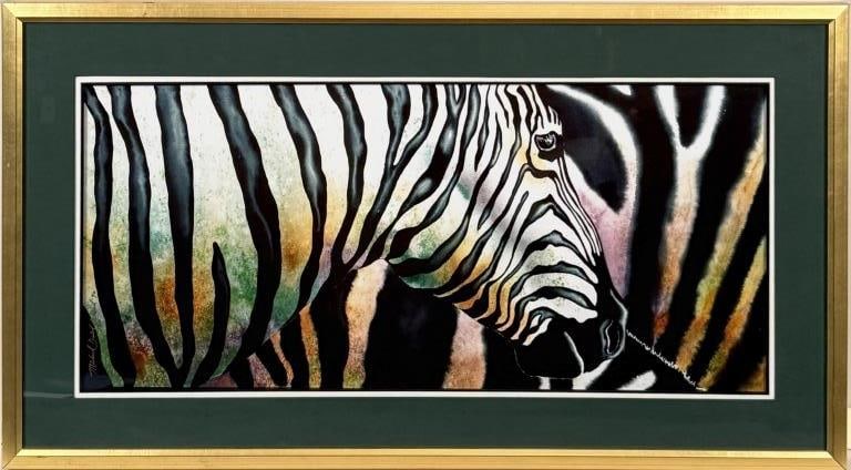 M.D. Ward, Colorful Zebra on Glass (1 of 5)