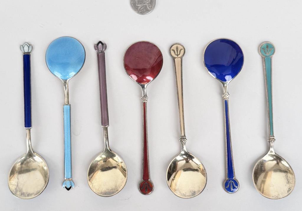 Seven D. Andersen Norway Sterling Coffee Spoons (1 of 4)
