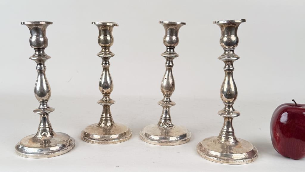 Set Four Whiting Weighted Sterling Candlesticks (1 of 6)