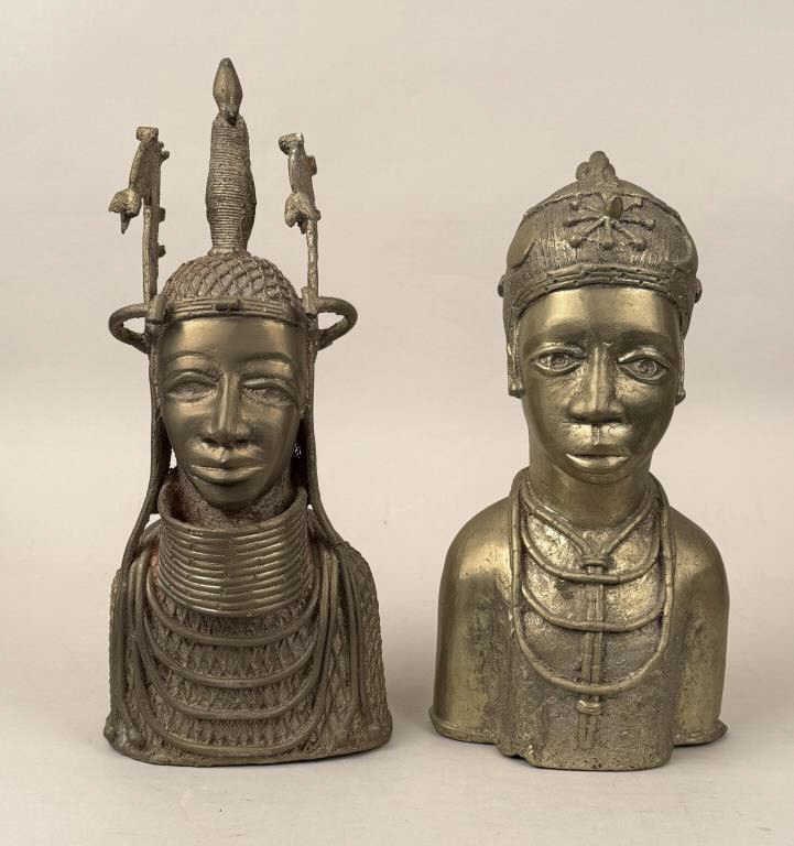 Two Benin Bronze Figures (1 of 6)