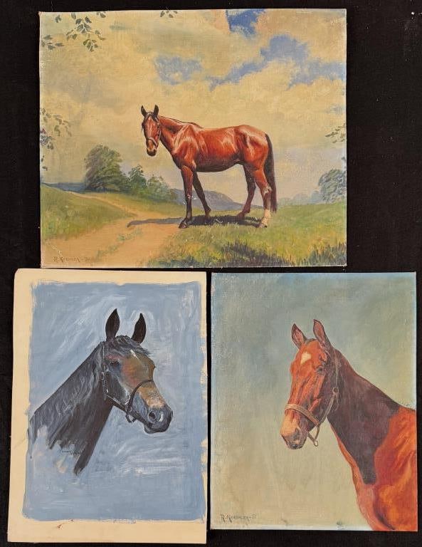Three Watercolor Horse Portraits (1 of 7)