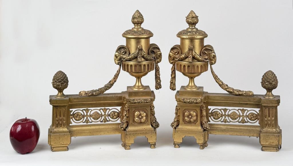 Pair French Bronze D'ore Fireplace Chenets (1 of 7)