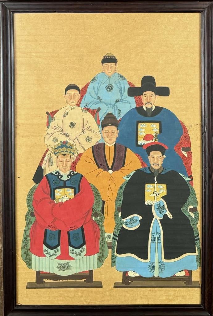 Large Chinese Ancestral Group Painting (1 of 4)
