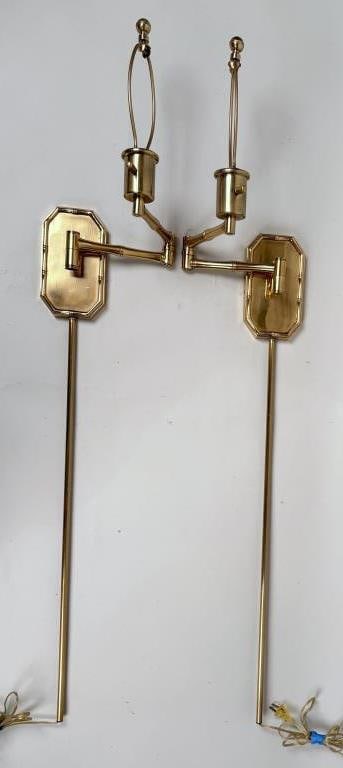 Pair Contemporary Brass Wall Lighting Fixtures (1 of 8)