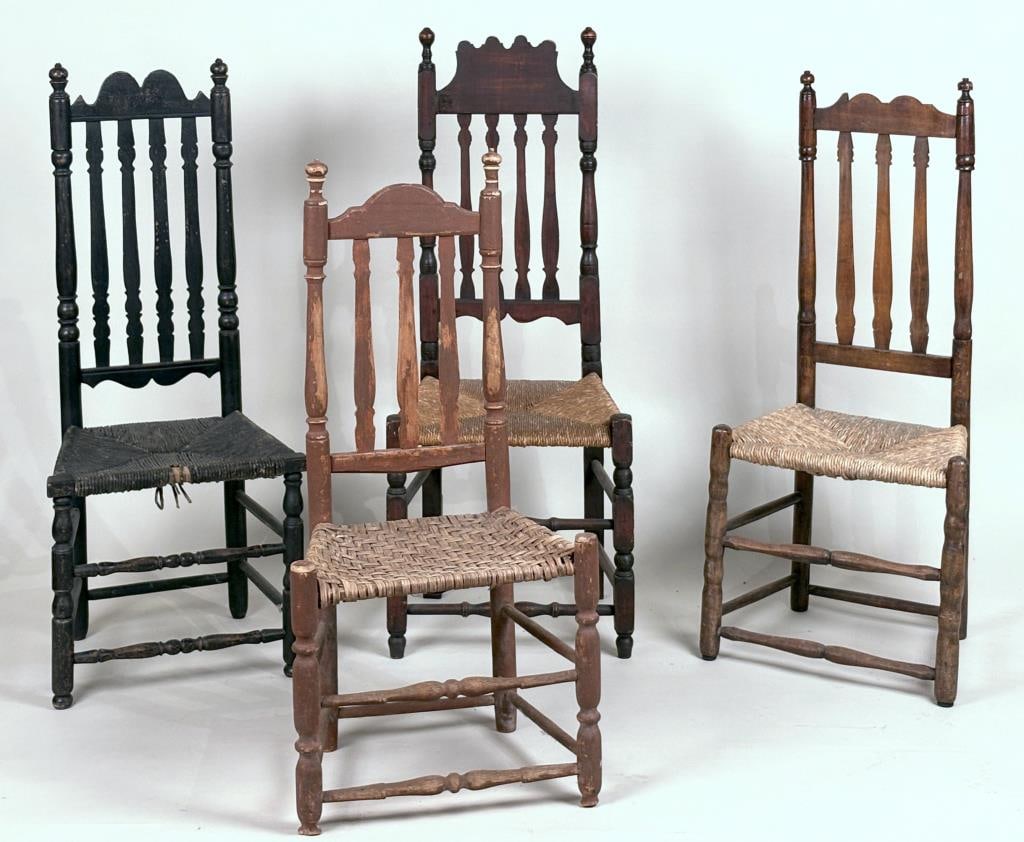 Group Four American Bannister Back Side Chairs (1 of 10)