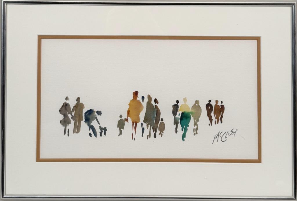 G.F. McClish, Watercolor, Groups Of Family Figures (1 of 4)