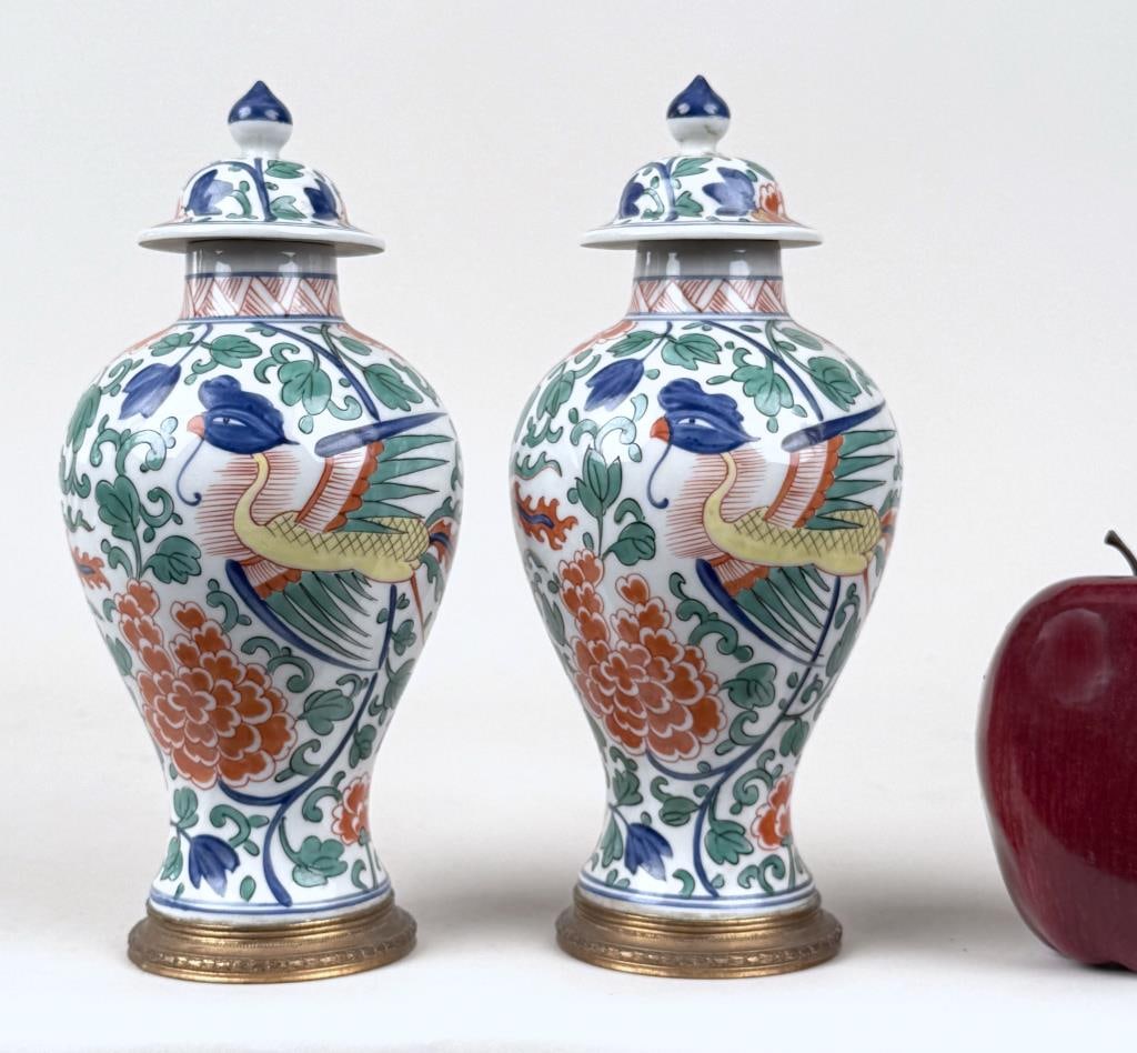 Two French Chinoiserie Porcelain Lidded Vases (1 of 7)