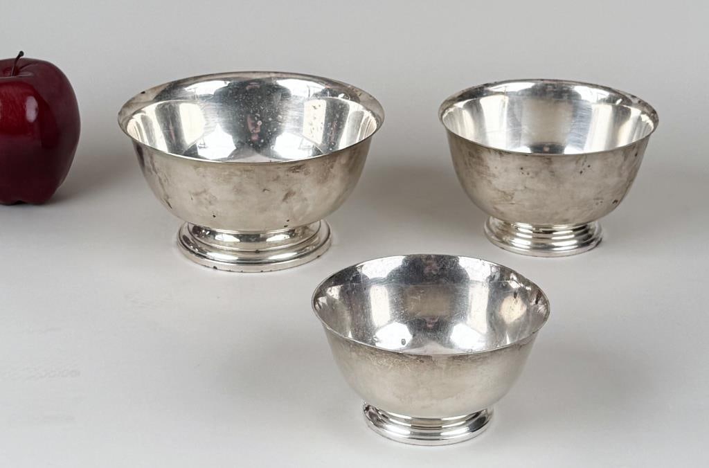 Three Revere Style Sterling Bowls (1 of 4)
