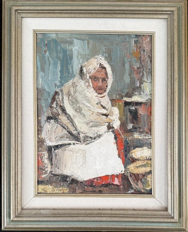 Signed Oil Painting, Near Eastern Peasant (1 of 4)