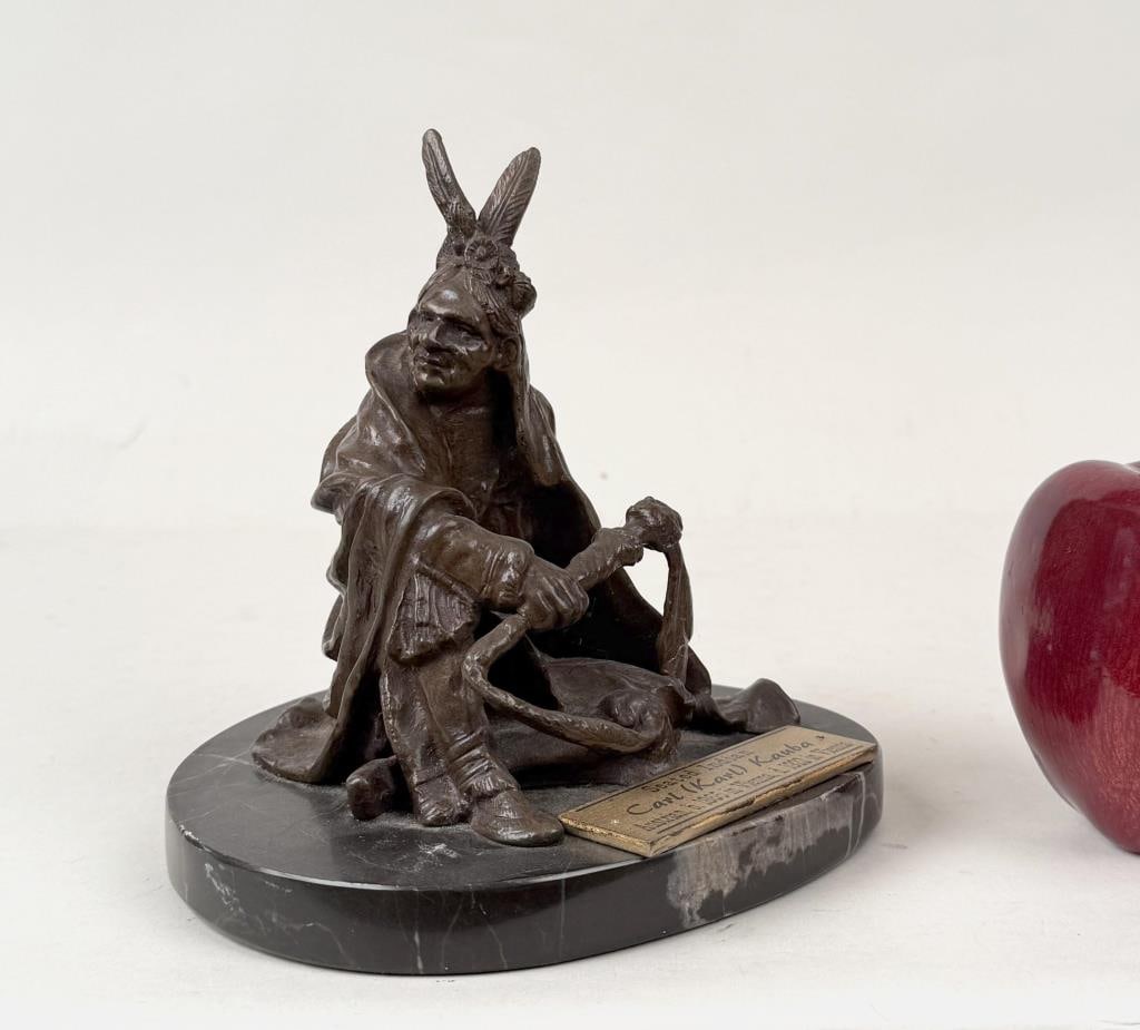 C. Kauba, Bronze Sculpture Seated Indian (1 of 8)