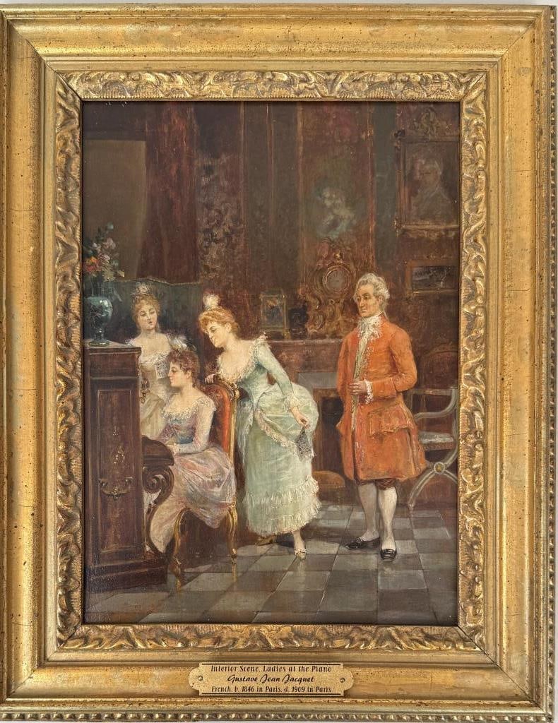 G.J. Jacquet, Interior Scene, Ladies At Piano (1 of 6)