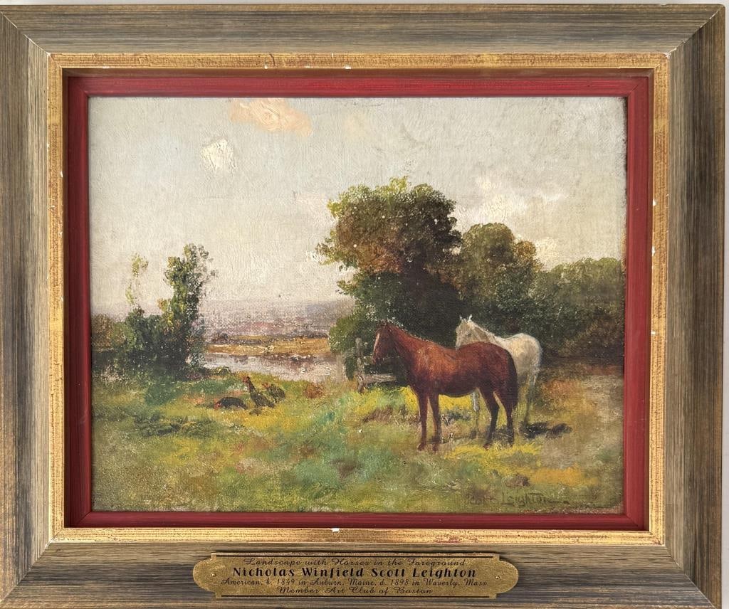 N.W. Leighton, Landscape With Horses (1 of 7)