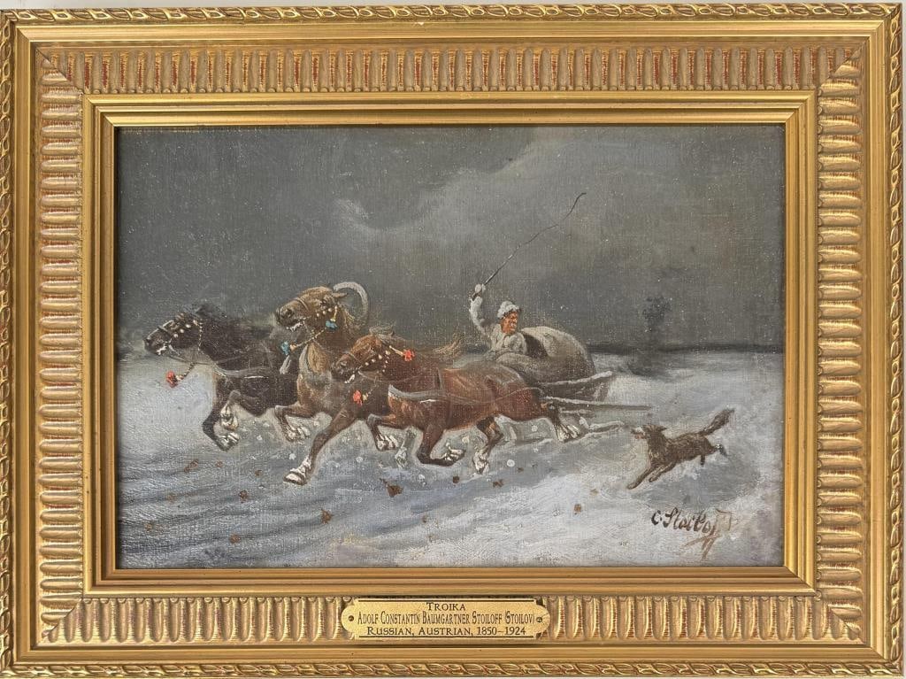A.C. Baumgartner-Stoiloff, Russian Troika In Snow (1 of 5)
