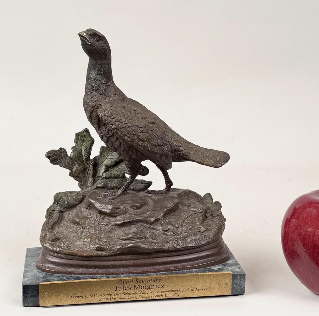 J. Moigniez, Bronze Sculpture Quail (1 of 9)