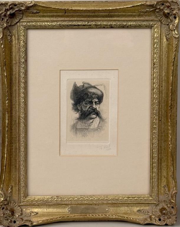 T. Nast, Drypoint Of Man (1 of 5)