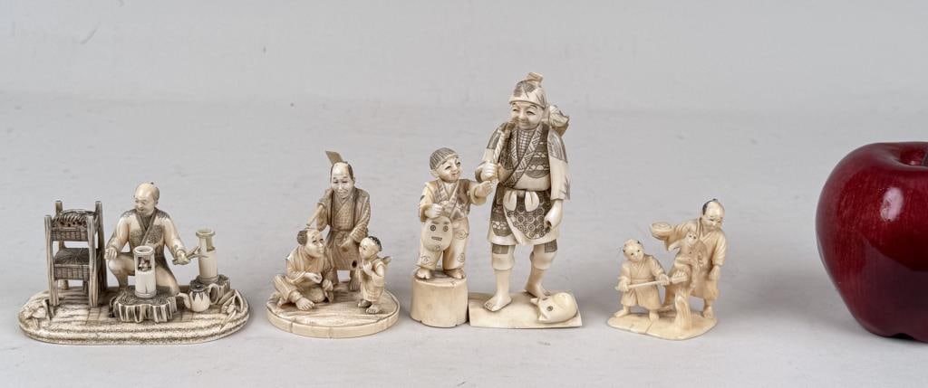 Group Four Japanese Figural Carvings (1 of 9)