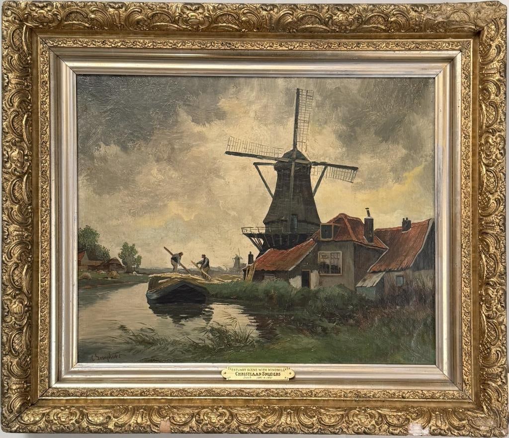 C. Snijders, Estuary Scene With Windmill (1 of 4)