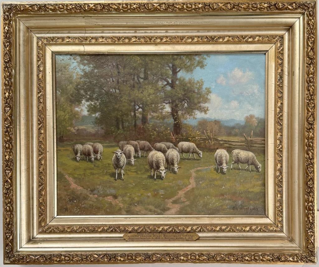 C.G. Beauregard, Sheep Grazing in Pasture (1 of 4)