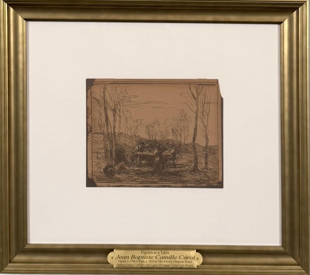 J.B. Corot, Figures At Table (1 of 5)