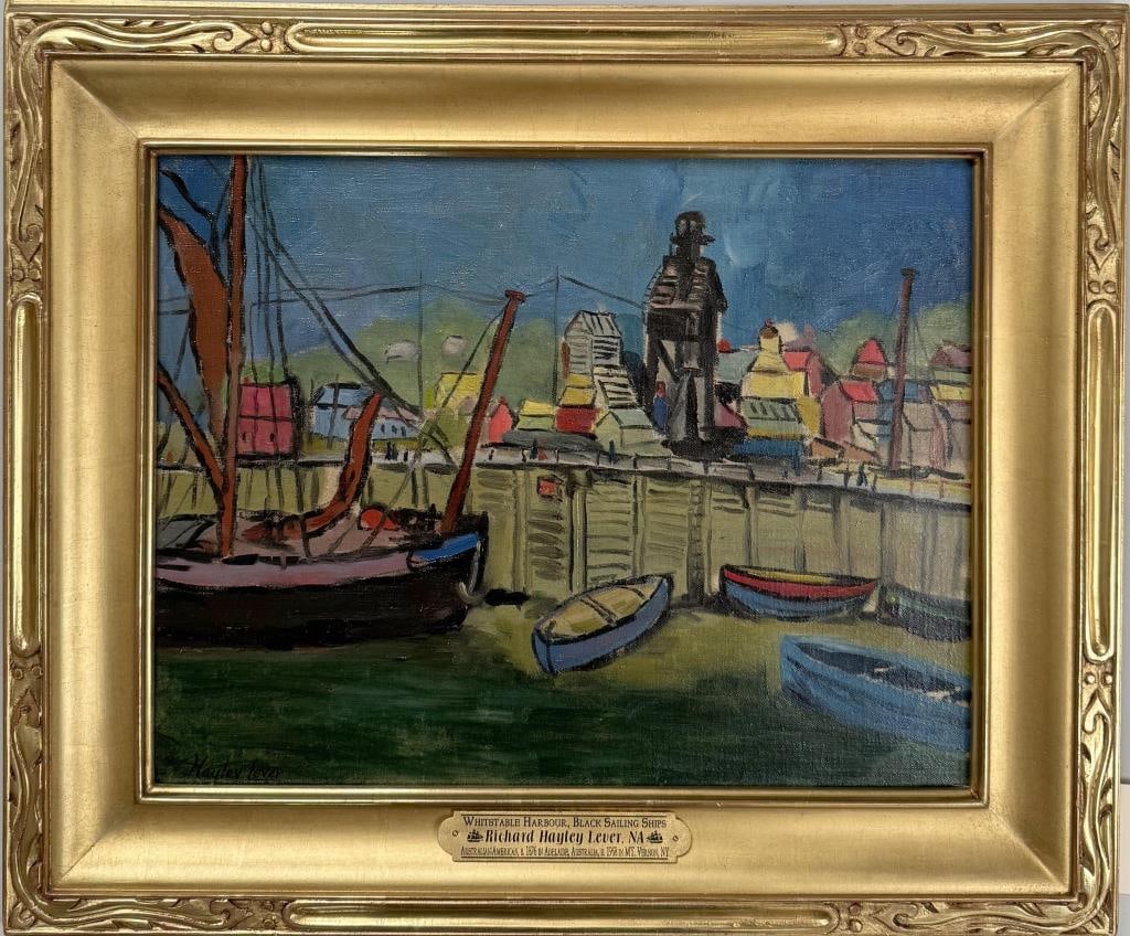 R.H. Lever, Whitstable Harbor, Black Sailing Ships (1 of 5)