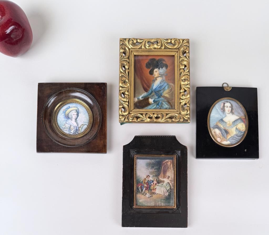 Group Four Miniature Paintings (1 of 9)