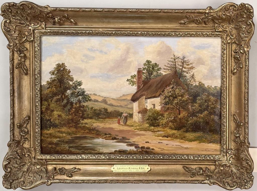 L. Rivers, Landscape With Thatched Roof Cottage (1 of 5)