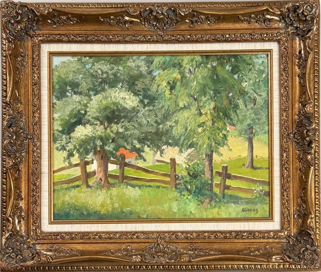 H.M. Gasser, Landscape Scene With Fence (1 of 4)