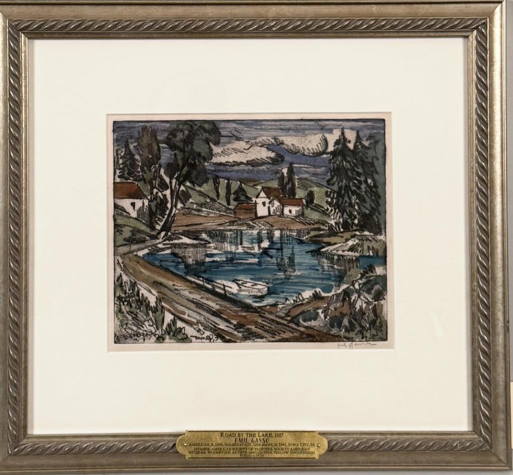 E. Ganso, Color Aquatint "Mountain Retreat" (1 of 5)