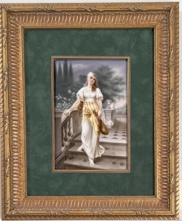 After P. Wagner, German Porcelain Plaque Of Woman (1 of 5)