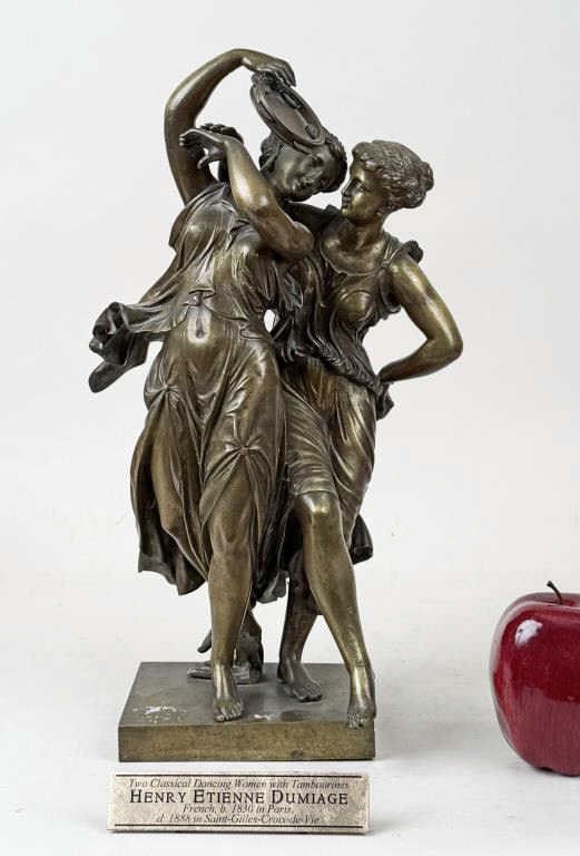 H.E. Dumiage, Bronze Sculpture Women & Tambourine (1 of 9)