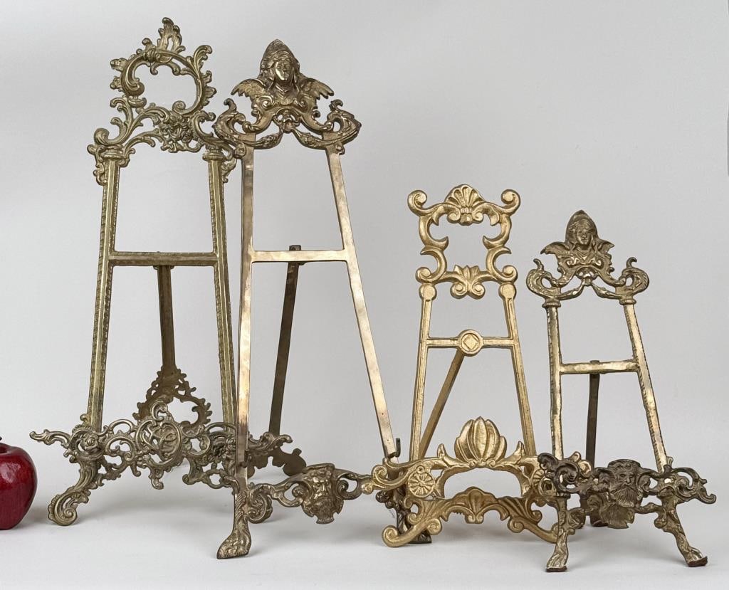 Group Four Foliate Brass Tabletop Easels (1 of 4)