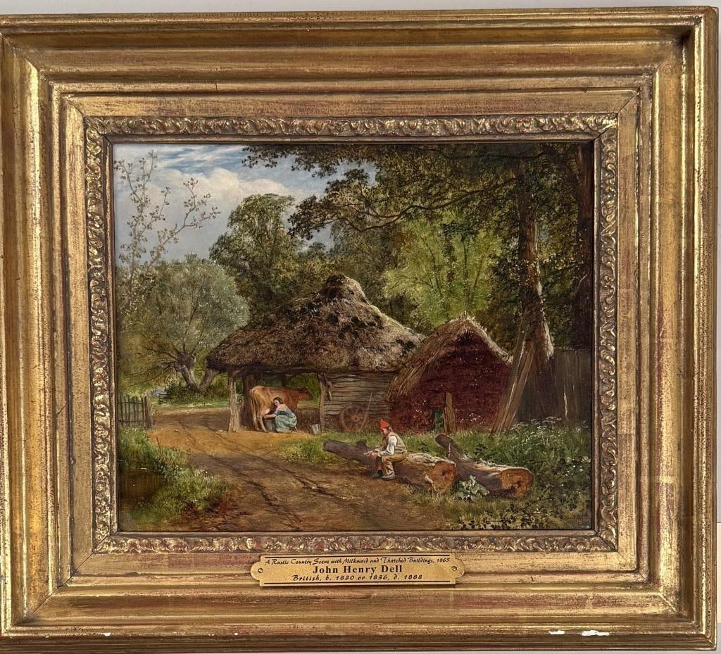 J.H. Dell, Milkmaid And Thatched Building (1 of 5)