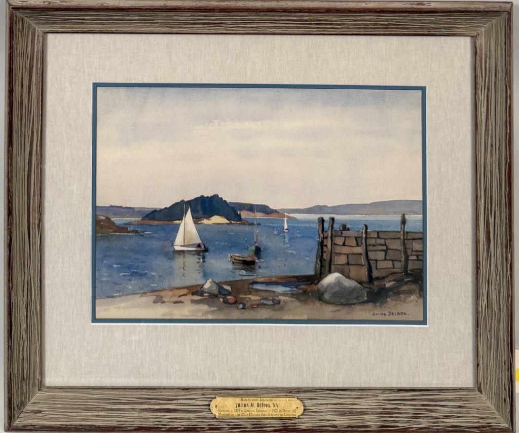 J. Delbos, Sailboats By Shore (1 of 5)