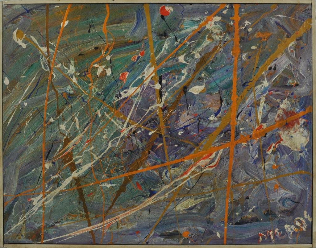 Framed Acrylic Abstract Composition