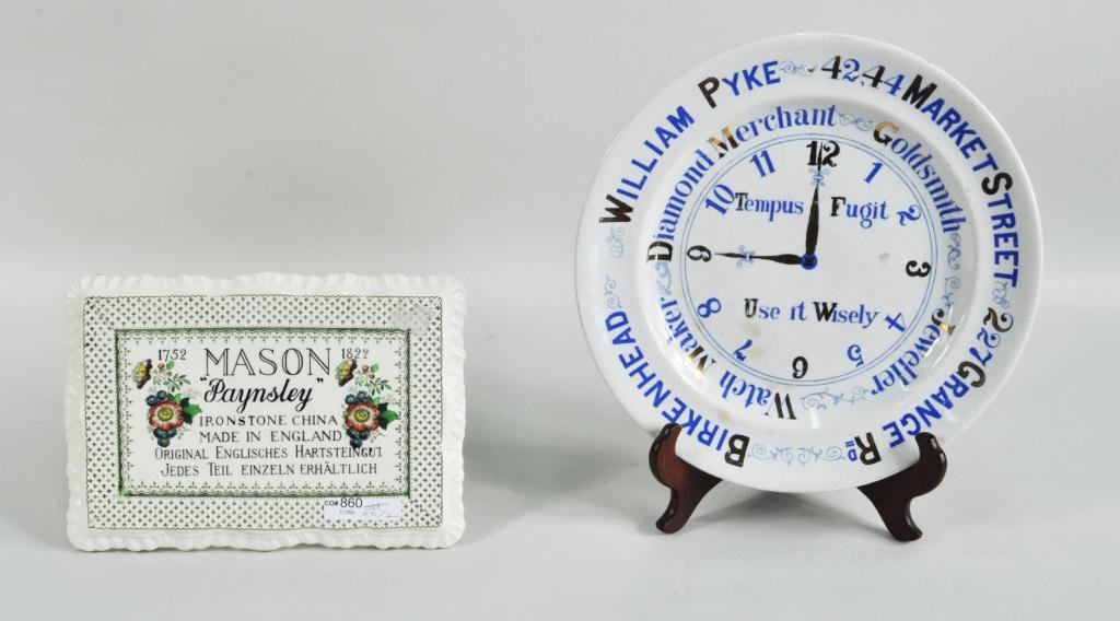 Two English Porcelain Advertising Items