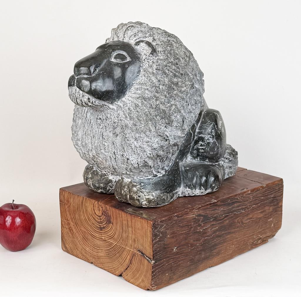 Jean West Carved Stone Lion Sculpture (1 of 7)